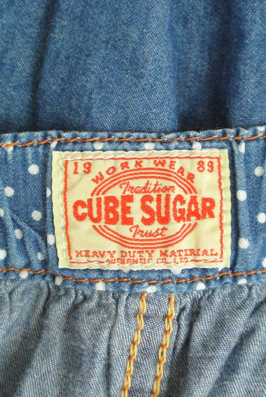 CUBE SUGAR（キューブシュガー）の古着「小花柄切替ダンガリーサロペットロングスカート（キャミワンピース）」大画像６へ