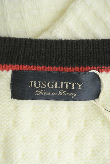 JUSGLITTY（ジャスグリッティー）の古着「ライン入りミドルカーディガン（カーディガン・ボレロ）」大画像６へ