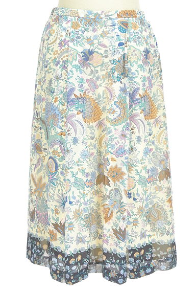 SCAPA（スキャパ）の古着「民族花柄膝下シアーシルクスカート（ロングスカート・マキシスカート）」大画像２へ