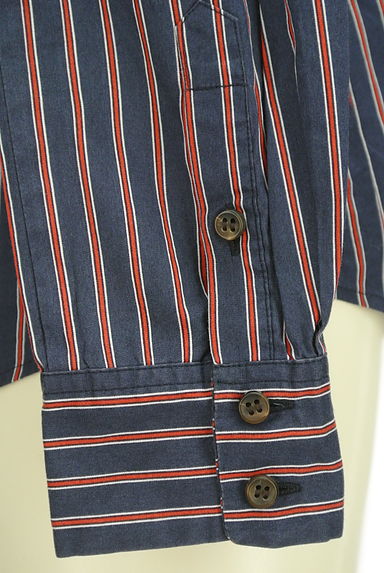 Lois CRAYON（ロイスクレヨン）の古着「マリンストライプエンブレム刺繍シャツ（カジュアルシャツ）」大画像５へ