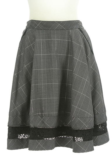 axes femme（アクシーズファム）の古着「ラメチェック柄裾レースフレアスカート（スカート）」大画像１へ
