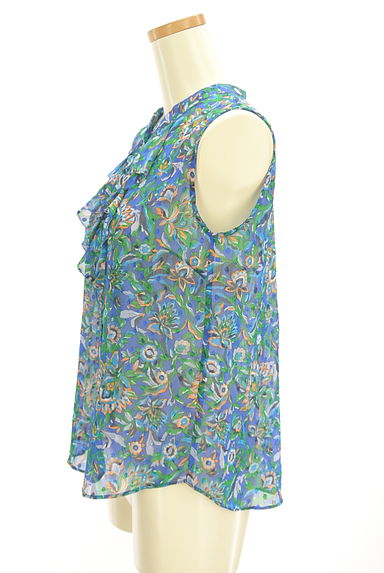 ROSE BUD（ローズバッド）の古着「花柄プリントラッフルシアーブラウス（ブラウス）」大画像３へ
