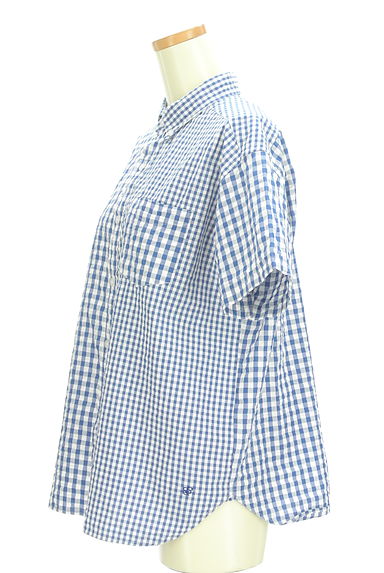 BEAMS Women's（ビームス　ウーマン）の古着「切替ギンガムチェック５分袖シャツ（カジュアルシャツ）」大画像３へ