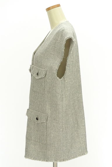soffitto（ソフィット）の古着「ツイードフリンジ袖なしジャケット（ジャケット）」大画像３へ
