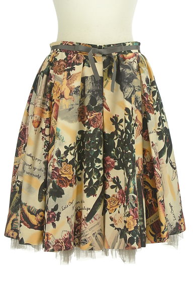 Lois CRAYON（ロイスクレヨン）の古着「裾チュール西洋アンティークプリント膝丈スカート（スカート）」大画像１へ