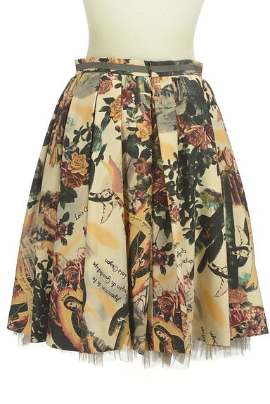 Lois CRAYON（ロイスクレヨン）の古着「裾チュール西洋アンティークプリント膝丈スカート（スカート）」大画像２へ
