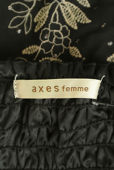 axes femme（アクシーズファム）の古着「刺繍入りドットシフォンミニワンピース（ワンピース・チュニック）」大画像６へ