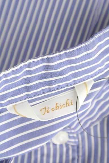 Te chichi（テチチ）の古着「バンドカラーストライプシャツ（ブラウス）」大画像６へ