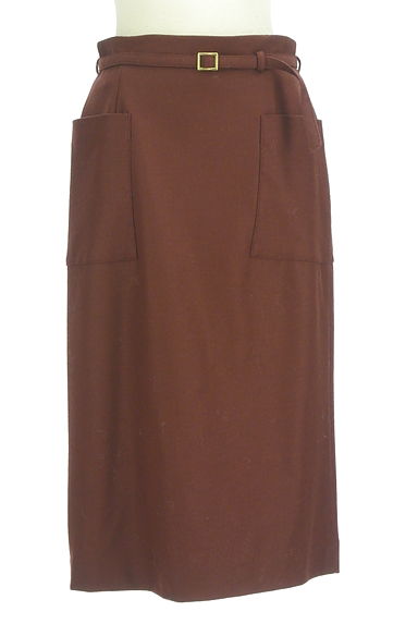 NATURAL BEAUTY BASIC（ナチュラルビューティベーシック）の古着「細ベルト付ミモレタイトウールスカート（スカート）」大画像１へ