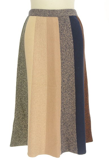 BCBG MaxAzria（ビーシービージーマックスアズリア）の古着「マルチカラー配色フレアニットスカート（スカート）」大画像１へ