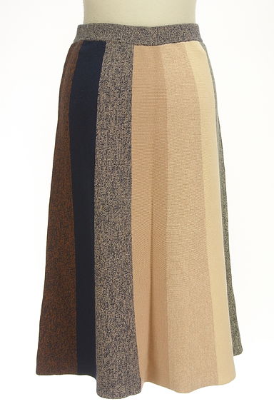 BCBG MaxAzria（ビーシービージーマックスアズリア）の古着「マルチカラー配色フレアニットスカート（スカート）」大画像２へ