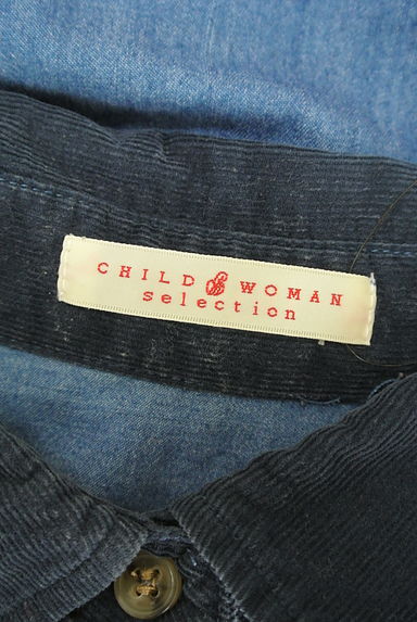 CHILD WOMAN（チャイルドウーマン）の古着「コーデュロイ襟デニムシャツ（カジュアルシャツ）」大画像６へ