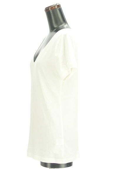 AZUL by moussy（アズールバイマウジー）の古着「Vネック白Tシャツ（Ｔシャツ）」大画像３へ