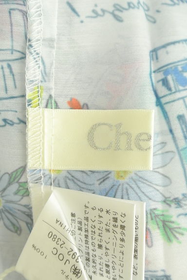 Chesty（チェスティ）の古着「リボン付きプリントシアーブラウス（カットソー・プルオーバー）」大画像６へ
