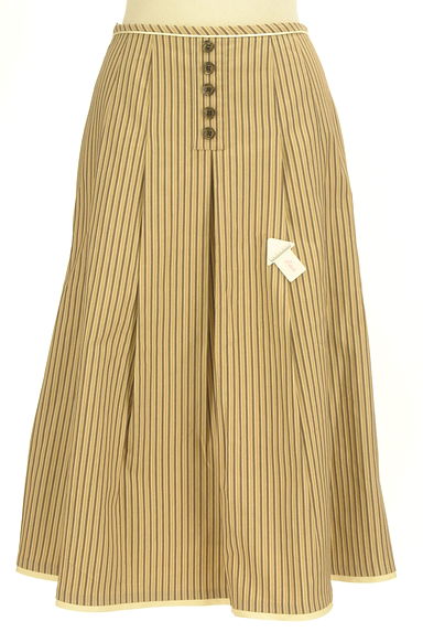 Lois CRAYON（ロイスクレヨン）の古着「ストライプ膝下フレアスカート（ロングスカート・マキシスカート）」大画像４へ