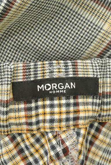MORGAN HOMME（モルガン オム）の古着「裾リブチェック柄テーパードパンツ（パンツ）」大画像６へ