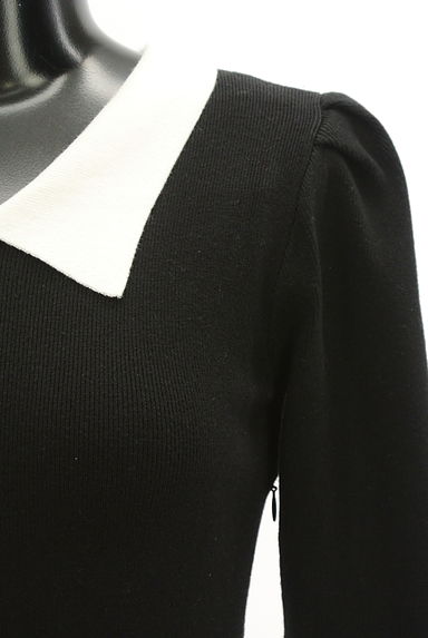 PROPORTION BODY DRESSING（プロポーションボディ ドレッシング）の古着「襟付きニットドット柄切替マキシワンピ（ワンピース・チュニック）」大画像４へ