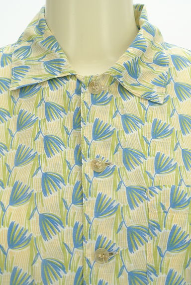 NATURAL LAUNDRY（ナチュラルランドリー）の古着「手描き風花柄コットンリネンシャツ（カジュアルシャツ）」大画像４へ