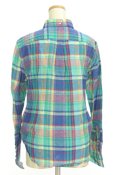 Ralph Lauren（ラルフローレン）の古着「ワンポイントチェック柄リネンシャツ（カジュアルシャツ）」大画像２へ
