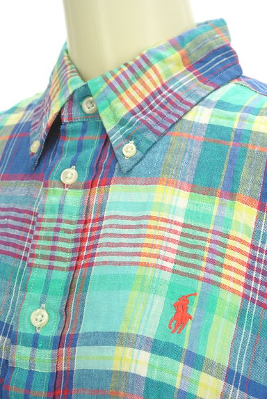 Ralph Lauren（ラルフローレン）の古着「ワンポイントチェック柄リネンシャツ（カジュアルシャツ）」大画像４へ