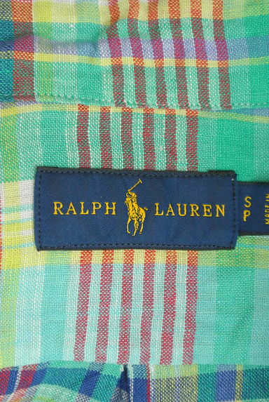 Ralph Lauren（ラルフローレン）の古着「ワンポイントチェック柄リネンシャツ（カジュアルシャツ）」大画像６へ