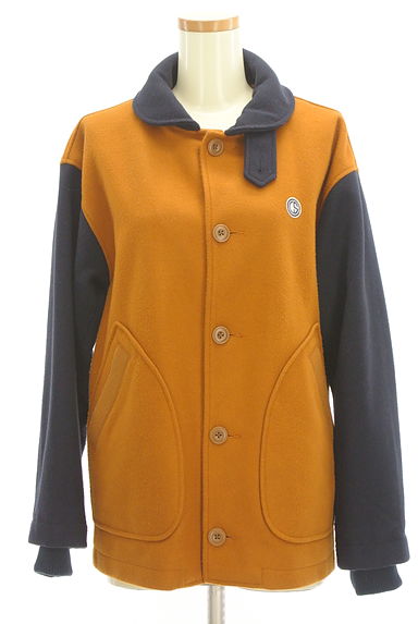 CUBE SUGAR（キューブシュガー）の古着「衿・袖切替ミディアム丈コート（コート）」大画像１へ