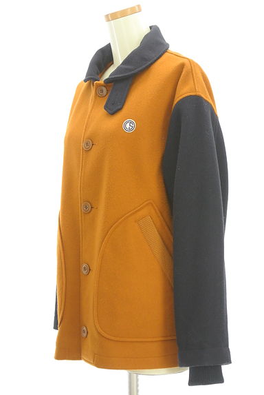 CUBE SUGAR（キューブシュガー）の古着「衿・袖切替ミディアム丈コート（コート）」大画像３へ