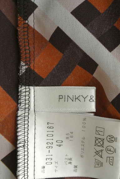 Pinky＆Dianne（ピンキー＆ダイアン）の古着「チェック柄ボウタイシフォンブラウス（カットソー・プルオーバー）」大画像６へ