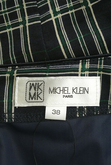 MK MICHEL KLEIN（エムケーミッシェルクラン）の古着「チェック柄膝下丈ストレッチワンピース（ワンピース・チュニック）」大画像６へ