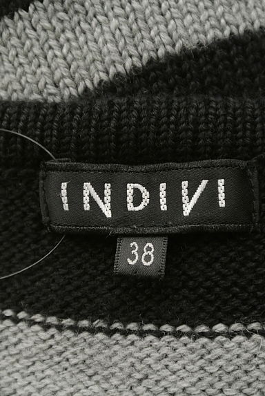 INDIVI（インディヴィ）の古着「Ｖネック配色ボーダーニット（ニット）」大画像６へ