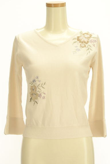 WILLSELECTION（ウィルセレクション）の古着「ベロア花刺繍七分袖ニット（ニット）」大画像１へ
