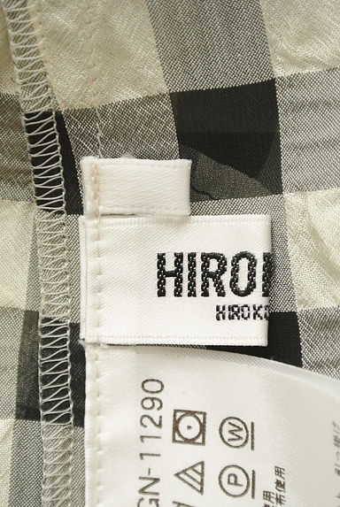 HIROKO BIS（ヒロコビス）の古着「ギンガムチェック柄シアーシャツロングワンピ（ワンピース・チュニック）」大画像６へ