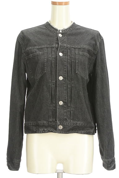 theory luxe（セオリーリュクス）の古着「ノーカラーデニムジャケット（ブルゾン・スタジャン）」大画像１へ