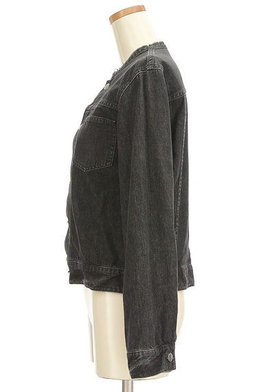 theory luxe（セオリーリュクス）の古着「ノーカラーデニムジャケット（ブルゾン・スタジャン）」大画像３へ