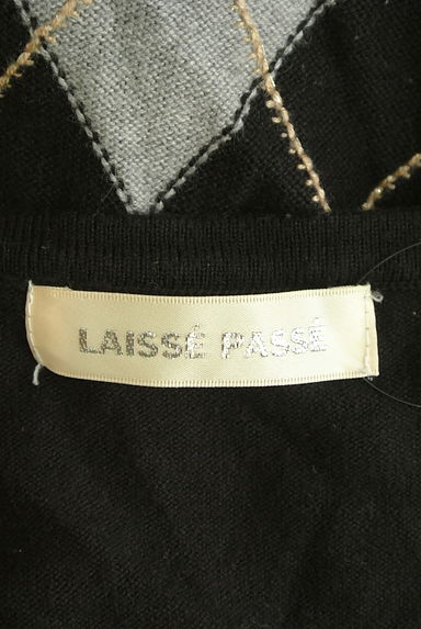 LAISSE PASSE（レッセパッセ）の古着「アーガイル柄半袖ニット＋カーディガン（アンサンブル）」大画像６へ