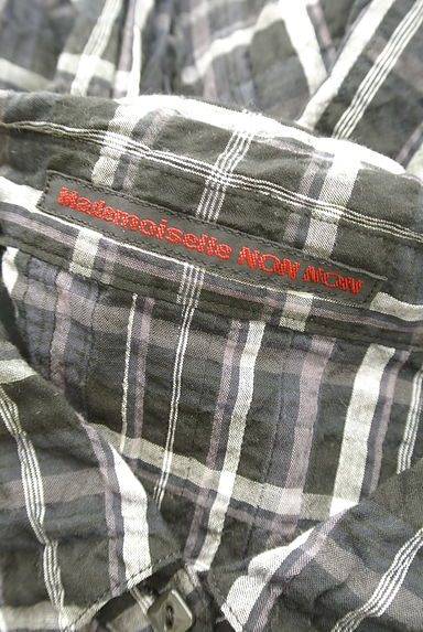 Mademoiselle NON NON（マドモアゼルノンノン）の古着「チェック柄フロントプリーツシャツ（カジュアルシャツ）」大画像６へ
