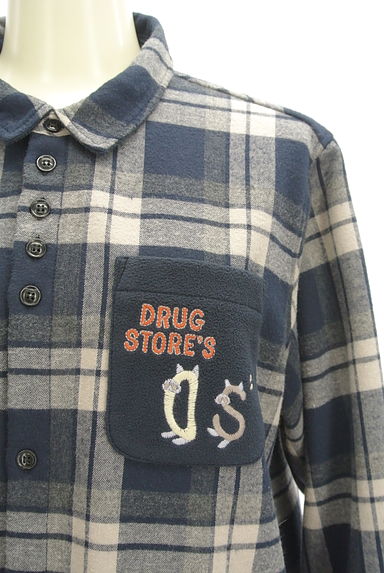 drug store's（ドラッグストアーズ）の古着「チェック柄チュニックシャツ（カジュアルシャツ）」大画像４へ
