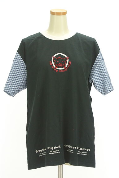 drug store's（ドラッグストアーズ）の古着「ギンガムチェック袖Tシャツ（Ｔシャツ）」大画像１へ