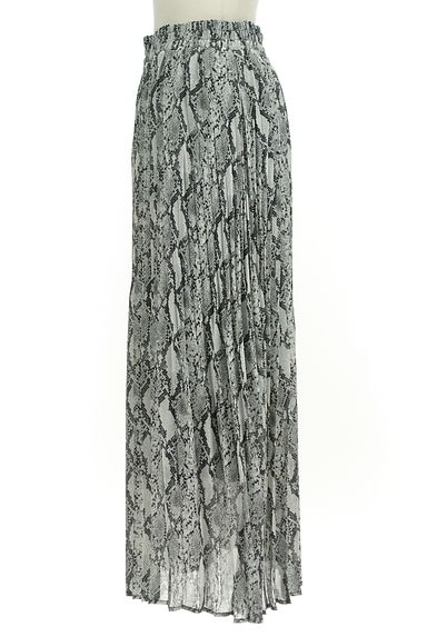 AZUL by moussy（アズールバイマウジー）の古着「パイソンシアープリーツロングスカート（ロングスカート・マキシスカート）」大画像３へ