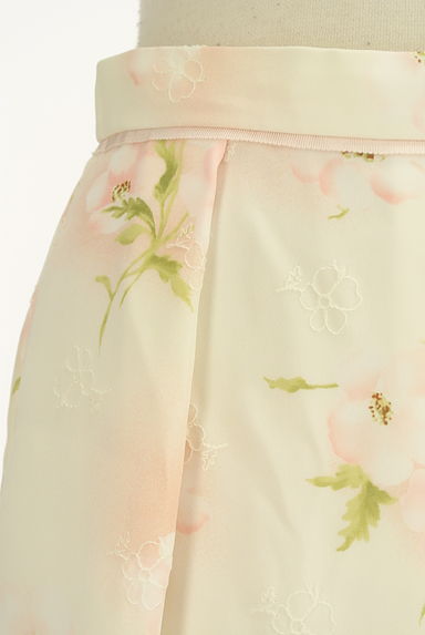LAISSE PASSE（レッセパッセ）の古着「花柄プリント＆刺繍膝上シフォンスカート（ミニスカート）」大画像４へ