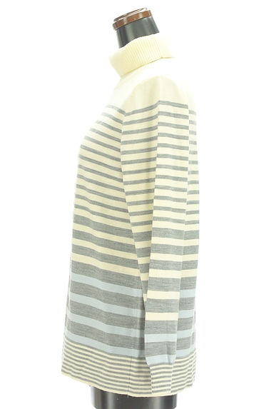 LEILIAN（レリアン）の古着「タートルネックボーダーニット（ニット）」大画像３へ