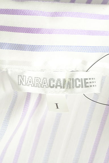 NARA CAMICIE（ナラカミーチェ）の古着「光沢ストライプスキッパーブラウス（ブラウス）」大画像６へ