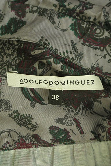 ADOLFO DOMINGUEZ（アドルフォドミンゲス）の古着「ベルト付き膝丈微光沢ペイズリーワンピース（ワンピース・チュニック）」大画像６へ