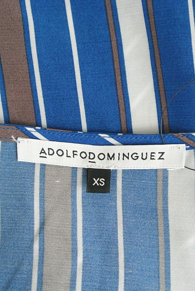 ADOLFO DOMINGUEZ（アドルフォドミンゲス）の古着「斜めストライプ五分袖チュニックカットソー（カットソー・プルオーバー）」大画像６へ