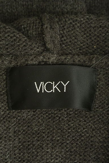 VICKY（ビッキー）の古着「ファーフードジップアップカーディガン（スウェット・パーカー）」大画像６へ