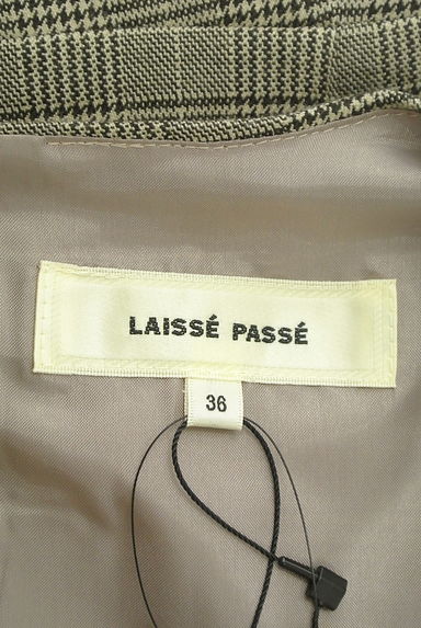 LAISSE PASSE（レッセパッセ）の古着「ベルト付き膝丈チェックワンピース（ワンピース・チュニック）」大画像６へ