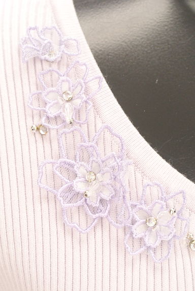LAISSE PASSE（レッセパッセ）の古着「刺繍花モチーフ付きリブニット（ニット）」大画像４へ
