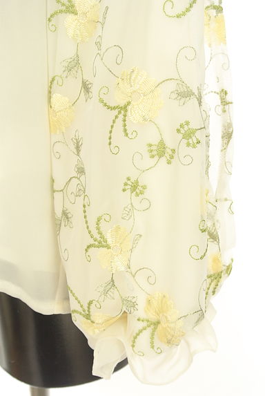 axes femme（アクシーズファム）の古着「花刺繍入りチュール袖シフォンカットソー（カットソー・プルオーバー）」大画像５へ