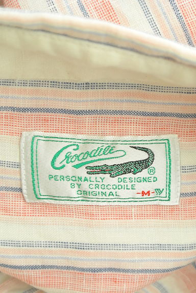 Crocodile（クロコダイル）の古着「ラウンドヘムストライプリネンシャツ（カジュアルシャツ）」大画像６へ