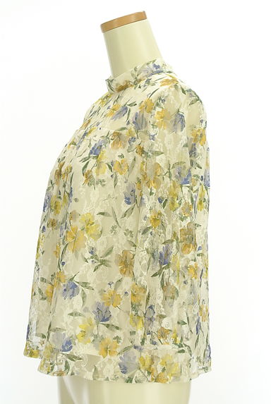 JILL by JILLSTUART（ジルバイジルスチュアート）の古着「七分袖花柄チュールカットソー（カットソー・プルオーバー）」大画像３へ